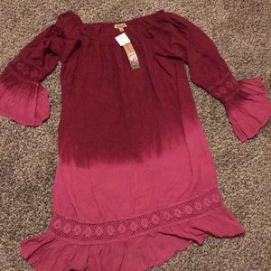 NWT Burgundy Western ombré Dress size Small